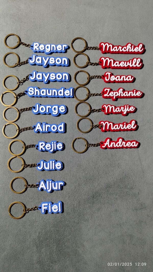 3D Printed Keychain Name - Image 4